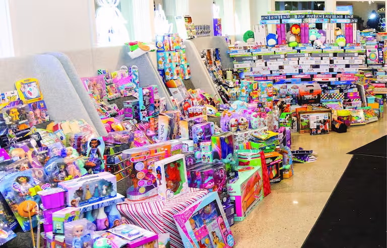 Kids2Kids Toy Drive Community Drop off group of donated toys
